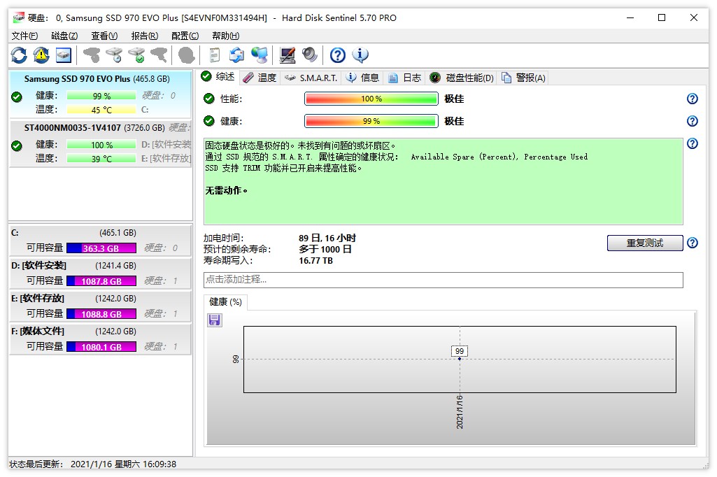 硬盘哨兵 Hard Disk Sentinel Pro v5.70.11973便携版