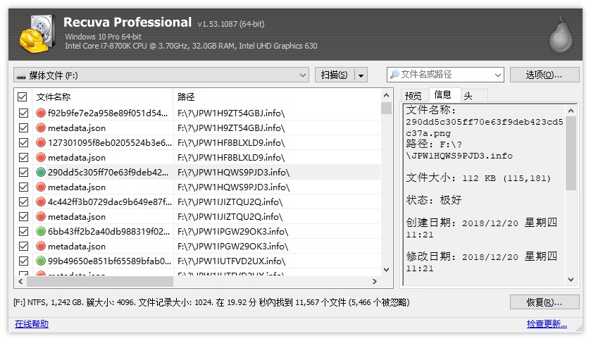 数据恢复软件，Recuva v1.53 Pro